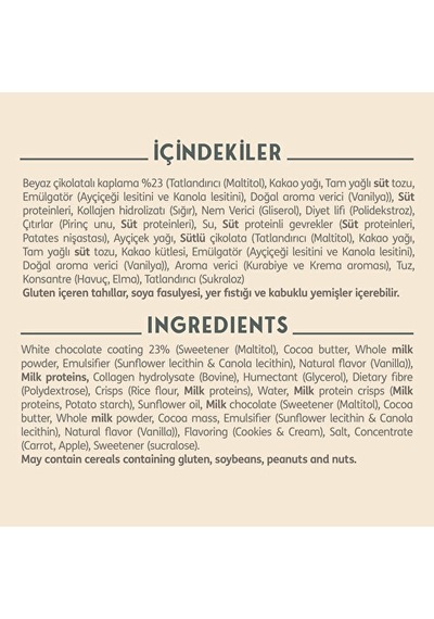 Clean Powders Deluxe Protein Bar %36 Protein 55 Gr 1 Adet - Beyaz Çikolata Kurabiye