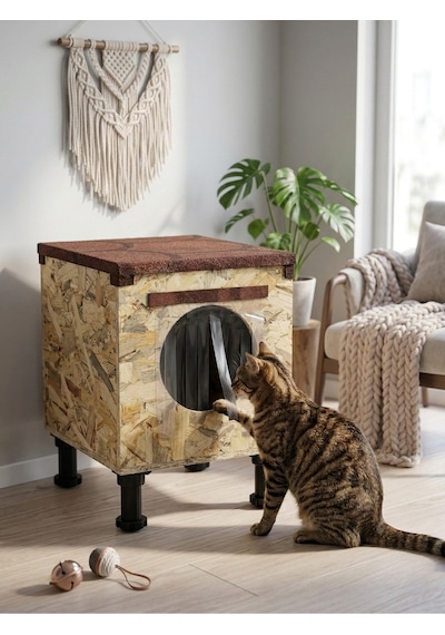Osb Kedi Evi Kedi Yuvası Dış Mekan Su Geçirmez