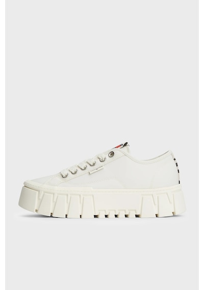 Tommy Jeans Zebra Desenli Platform Sneaker Ayakkabı Kadın Ayakkabı En0en03070 Ybı Beyaz