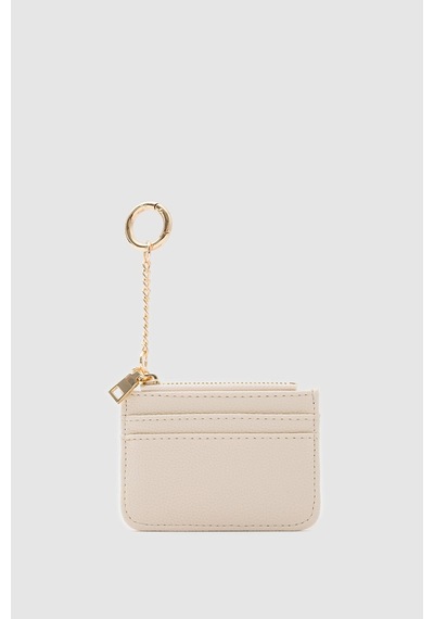 Shule Bags Nook Fermuarlı Charm Kartlık Krem