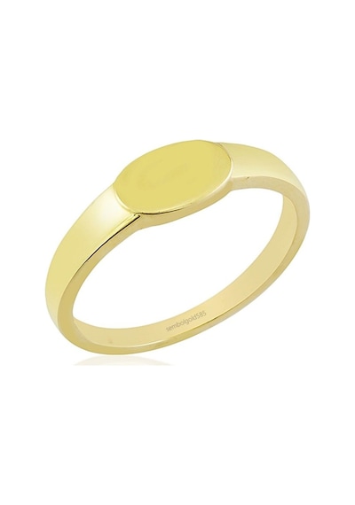 Şövalye Altın Yüzük Oval Tasarım 14K 377236836
