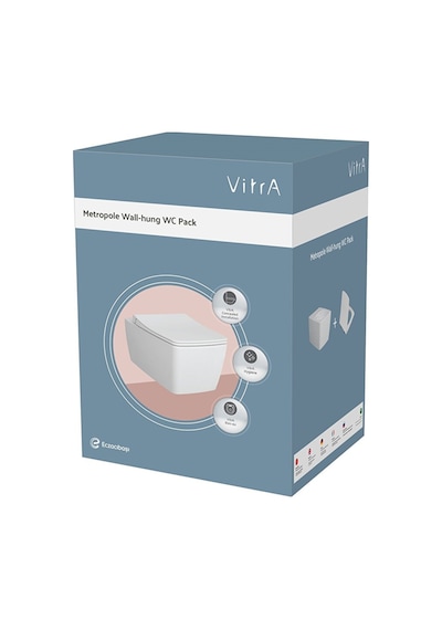 VitrA Metropole 7672B003-6247 Asma Klozet ve Klozet Kapağı Seti,