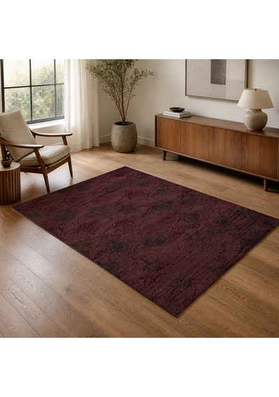 Kartela Halı Liva Halı Jüt Taban Dokuma Halı Bordo - 80 X 120 Cm