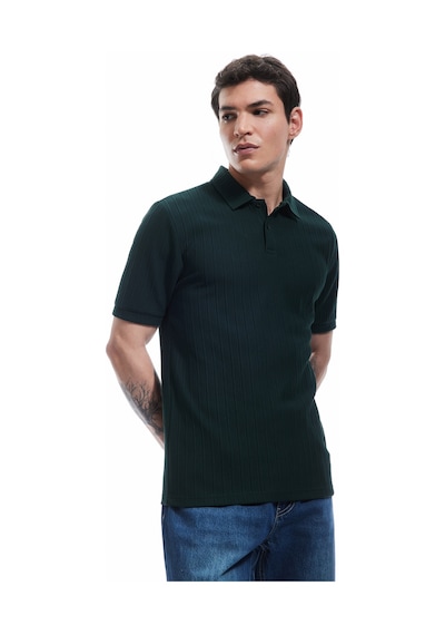 Koton Kısa Kollu Düğmeli Regular Fit Polo Yaka Tişört Haki 5sam10092mk Haki