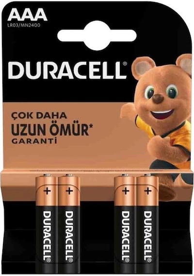 Duracell Lr03/mn2400 Alkalin Aaa İnce Kalem Pil 4'lü Paket