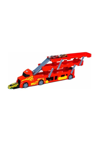 3 Katlı 3 Araçlı Kırmızı Transporter Oyun Seti