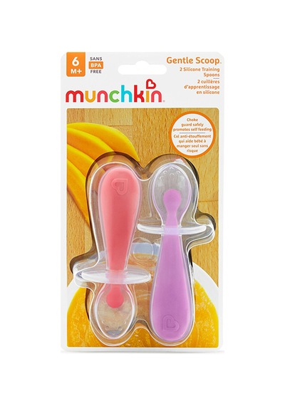 Munchkin Yumuşak Beslenme Alıştırma Kaşıkları 6+ Ay Mor - Pembe