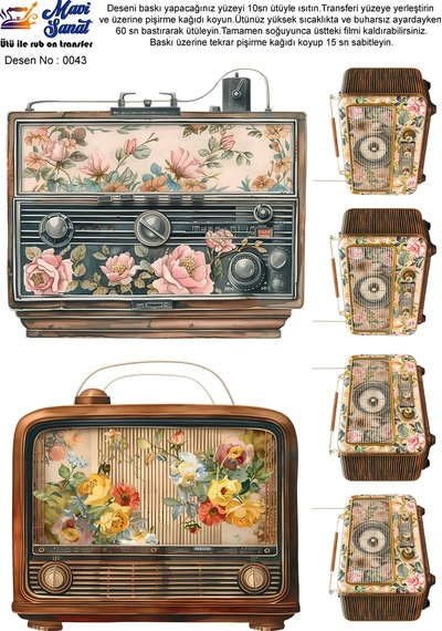 Mavi Sanat Ütü İle Rub On Transfer Kağıdı A4 Model No: 0043
