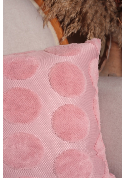 Luna Welsoft Jakarlı Dekoratif Kırlent Kılıfı 43x43 Cm - Ztluna0 Pembe