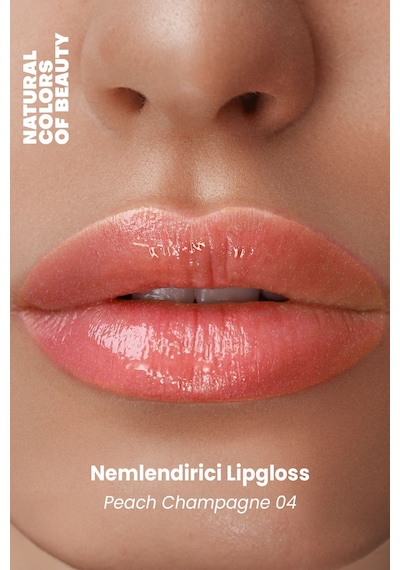 Bade Natural Nemlendirici Lipgloss Peach Champagne 04 Dudak Parlatıcısı %100 Doğal