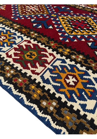 El Dokuma Sıfır Yahyalı Kilim 118x215 Kök Boya %100 Yün Kilim