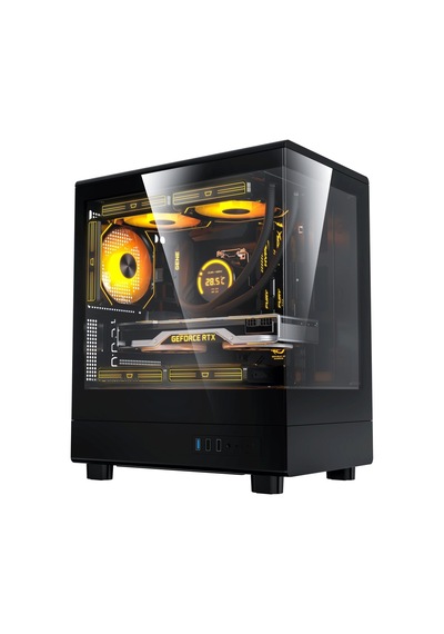 Aıgo Darkflash Db330m Usb3.0 4x12cm Fan Temperlı Cam Sıyah Matx Oyuncu Kasası