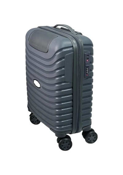 Pp Underseat Küçük Boy Gri Valiz 46x34x19 Cm 4 Tekerlek Şifreli Kilit Altın