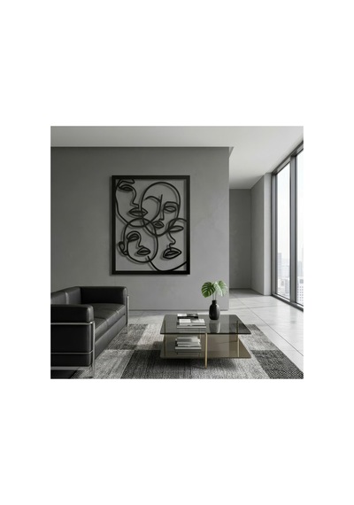 Yüzler Metal Duvar Tablosu - Metal Duvar Sanatı - Bronz - 40 X 50 Cm