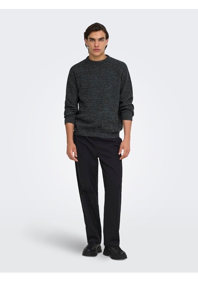 Only & Sons Onsjoın Rlx Ls Raglan Knıt Black Çok Renkli