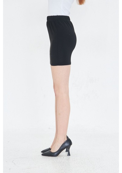 Lesa Wear Yüksek Bel Likralı Mini Etek Siyah