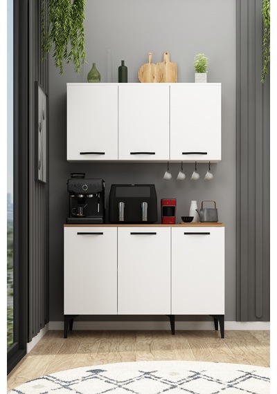 Alder Banyo Dolabı Çekmeceli Çamaşır - Kurutma Makinesi Dolabı Beyaz Beyaz
