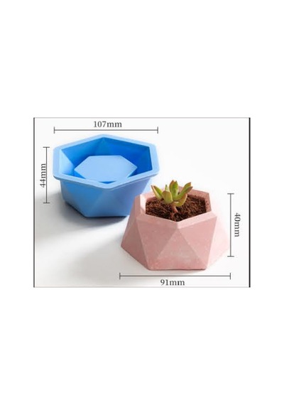 Taş Tozu Silikon Kalıp İthal Küçük Boy Sukulent Saksı Kalıbı Epoksi Reçine Silikon Kalıp Hb7521-0114