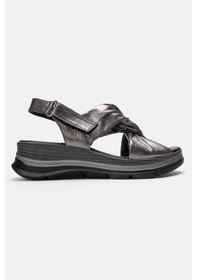 Luvishoes Oara Platin Cilt Hakiki Deri Kadın Sandalet