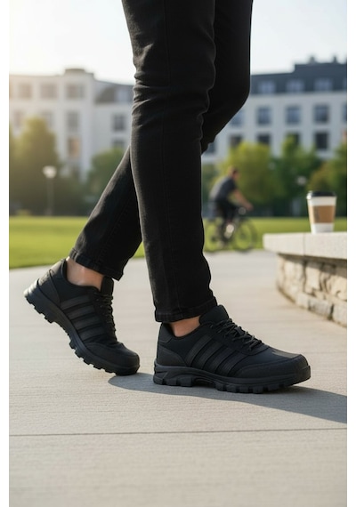 Khayt Herbert Su Ve Soğuk Dayanıklı Rahat Kaymaz Taban Erkek Kadın Kışlık Sneaker Ayakkabı Siyah