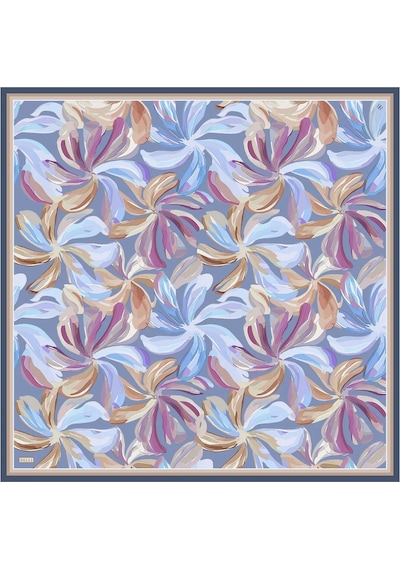 BELLİ Saf İpek Eşarp 4107d Twill İpek - 90 X 90 / İndigo -37 İndigo -37