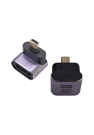 Mikro Hdmi 8k Uhd L Tipi 90 Derece Dönüştürücü Mikro Hdmı -hdmi Çevirici Dirsek
