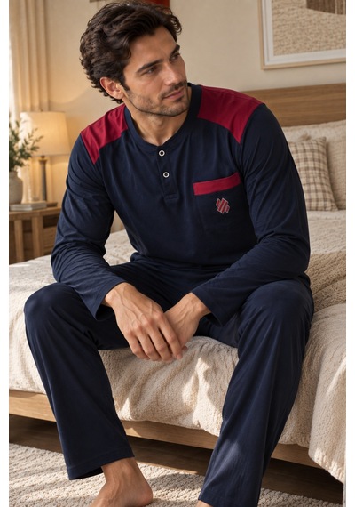 Free Beka Uzun Kollu Süprem Kumaş Yakası Düğmeli Göğüsü Cep Ve Nakış Detaylı Erkek Pijama Takımı Siyah Free Beka Uzun Kollu Süprem Kumaş Yakası Düğmeli Göğüsü Cep Ve Nakış Detaylı Erkek Pijama Takımı Siyah