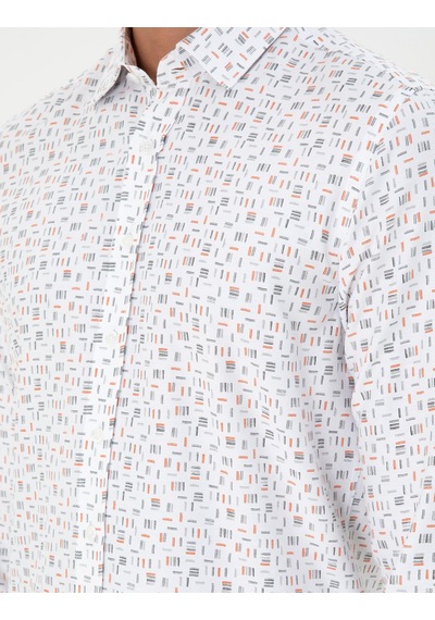 Pierre Cardin Erkek Gömlek Desenli 50298170-vr051 Turuncu