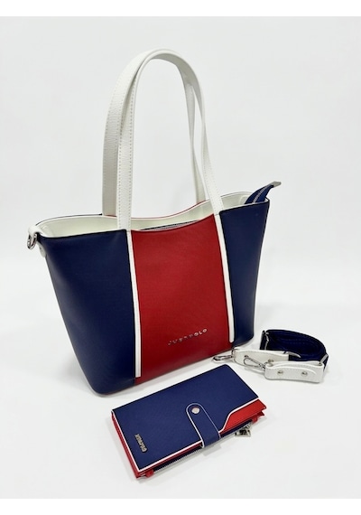 Just Polo Kadın Orijinal Büyük Boy Lüks El & Omuz Çantası Ve Cüzdanı Shopper 27 X 33 Cm Tommy Kombin