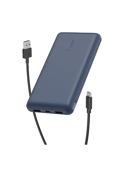 Usb C Taşınabilir Şarj Cihazı 20000 Mah, Usb Tip C Giriş Çıkış Bağlantı Noktalı 20k Güç Bankası İçin Usb C - A Kablosu Dahil 2 Usb A Bağlantı Noktası Mavi