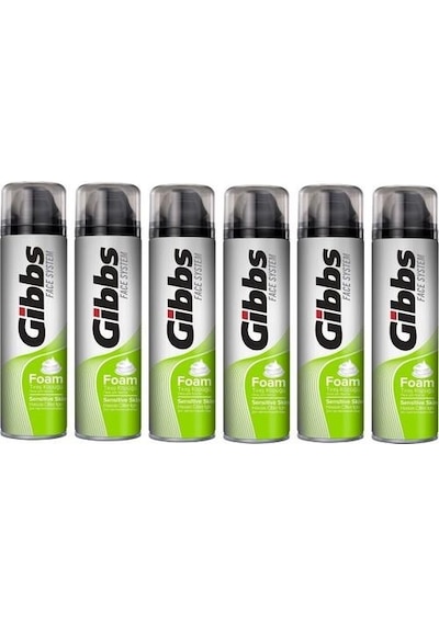 GİBBS Tıraş KÖPÜĞÜ SENSİTİVE 200ML x 6 ADET