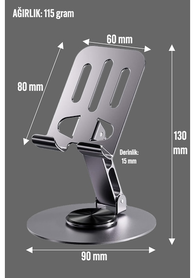Yüksek Kalite Metal Katlanabilir 360 Dönen Ayarlı Telefon Tutucu Masaüstü Telefon Tablet Standı S013