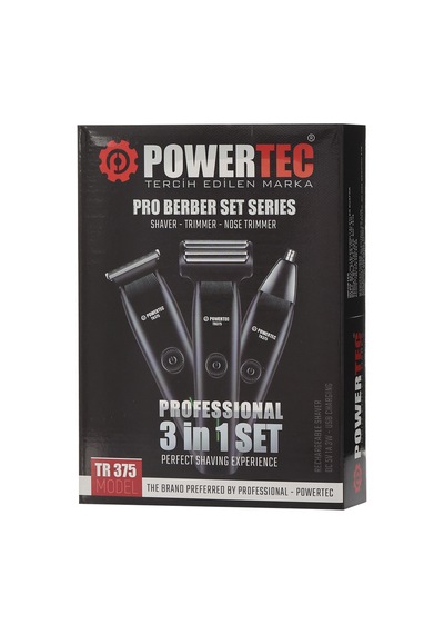 Powertec TR-375 (3in1) Günlük Erkek Tıraş Bakım Seti