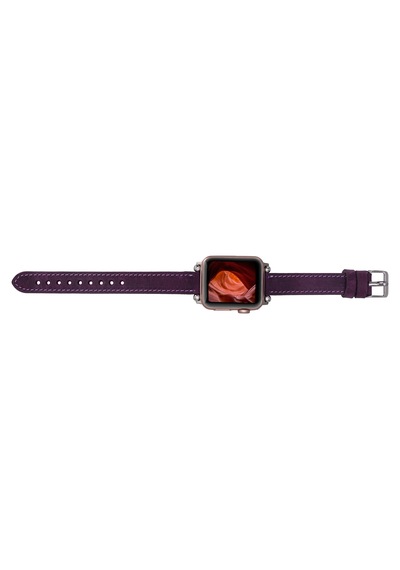 Bloomband Signature Dusty Plum Leather Apple Uyumlu Watch Band - 44/45/46/49mm