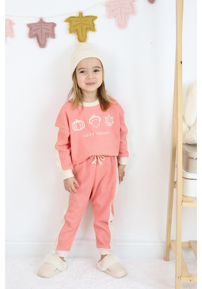 Miababy Cozy Nakış Baskılı 3lü Takım Somon