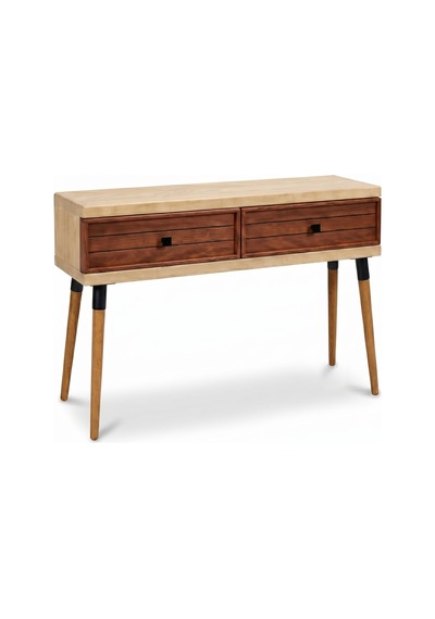 Mobenta Stria Entry: Modern Masif Dresuar 2 Çekmeceli Antre Konsolu - 120x31 Bz-bk Krem-bakır