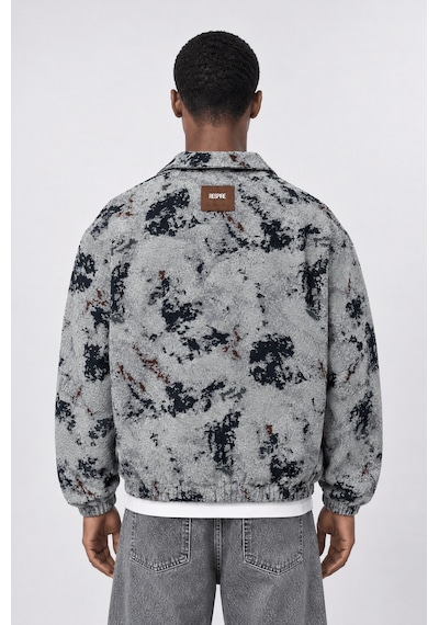 Respire Erkek Jakarlı Oversize Bomber Ceket Gri