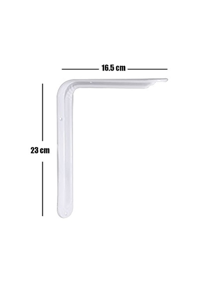 Altı Ayak Raf Tutucu L Demir 16.5 X 23 Cm Beyaz Montaj Aparatı 2 Adet Çok Renkli