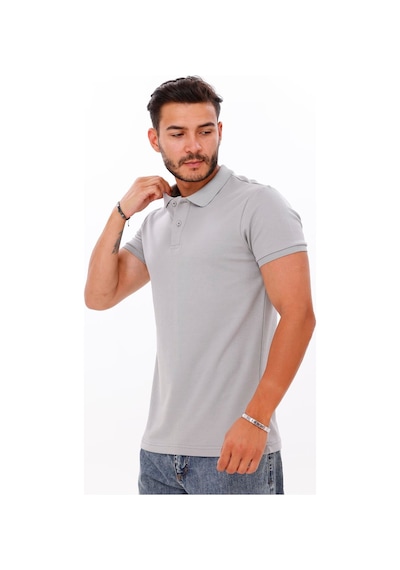 Nemonti Erkek Polo Yaka Doubleface Tshirt Gri
