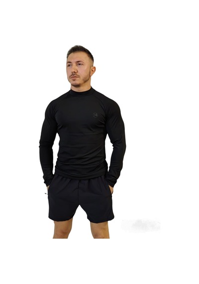 Nature The Brand Siyah Aktif Basınç Erkek Antrenman Tişört, Koşu Fitness Ağırlık Terletmez Tişört SIYAH