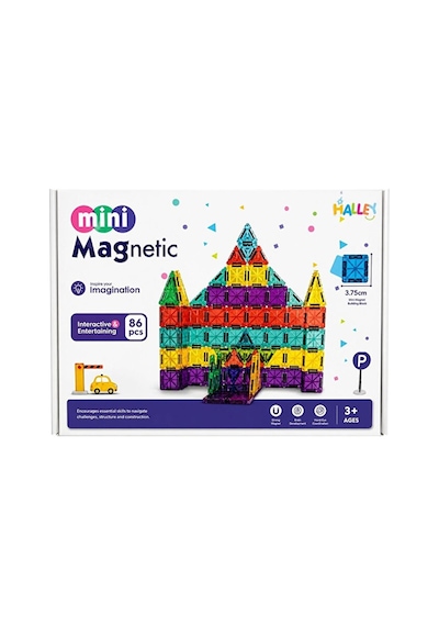 Manyetik Yapı Blokları Çocuklar İçin Renkli 3 Boyutlu 86 Parça Manyetik Blok Mini Oyun Seti Eğitici