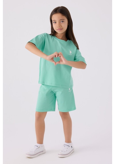 U.S. Polo Assn. U.s. Polo Assn Kız Çocuk Mavi Bermuda Takım 5274-43849 Mavi