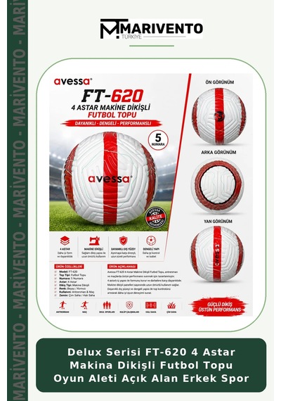 Delux Serisi Ft-620 4 Astar Makina Dikişli Futbol Topu Oyun Aleti Açık Alan Erkek Spor Çok Renkli