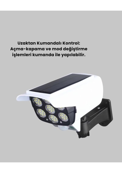 Northcity Solar Güvenlik Işığı - Hareket Sensörlü Kamera Tasarımlı Led Lamba Siyah