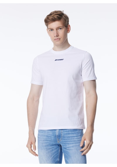 K-way Bisiklet Yaka Beyaz Erkek T-shirt K4124dw Odom Establıshed