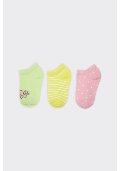 Panço Kız Çocuk Desenli Patik Çorap Set Renkli 2412GK11010