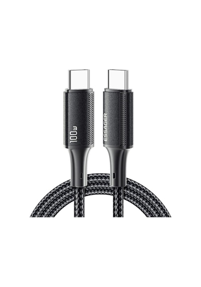 Essager 1 Metre Pd 100w Süper Hızlı Type C To Type C Şarj Data Kablosu, E-marker Çipli Akıllı Şarj Kablosu
