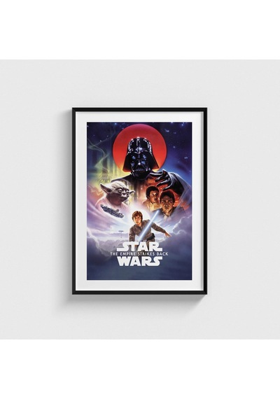 Star Wars: The Empire Strikes Back 1980 Film Posteri Tablo Çerçeveli Poster Duvar Dekorasyonu Siyah Çerçeveli Tablo Siyah Çerçeveli Tablo Dn11d350sıyah