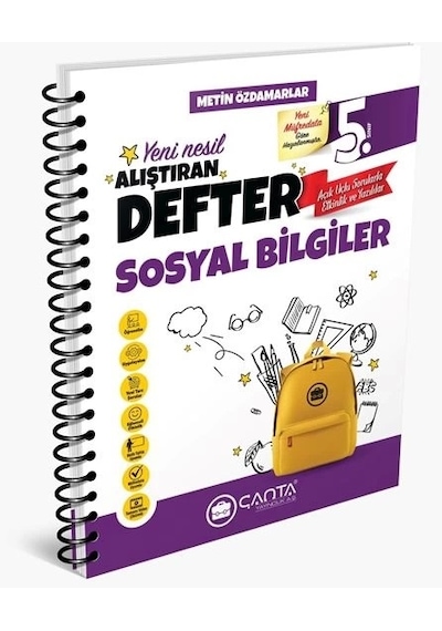 Çanta Yayınları 5.sınıf Sosyal Bilgiler Okula Yardımcı Alıştıran Defter