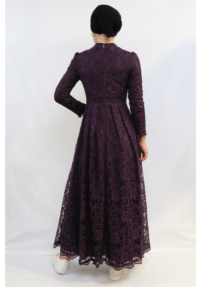 İbrahim Burak Etiler Collection Ahunisa Henna Abiye Mürdüm 5646